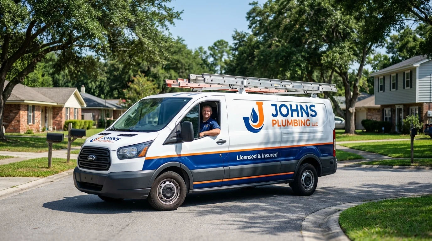 Johns Plumbing LLC service van in Lewistown, PA